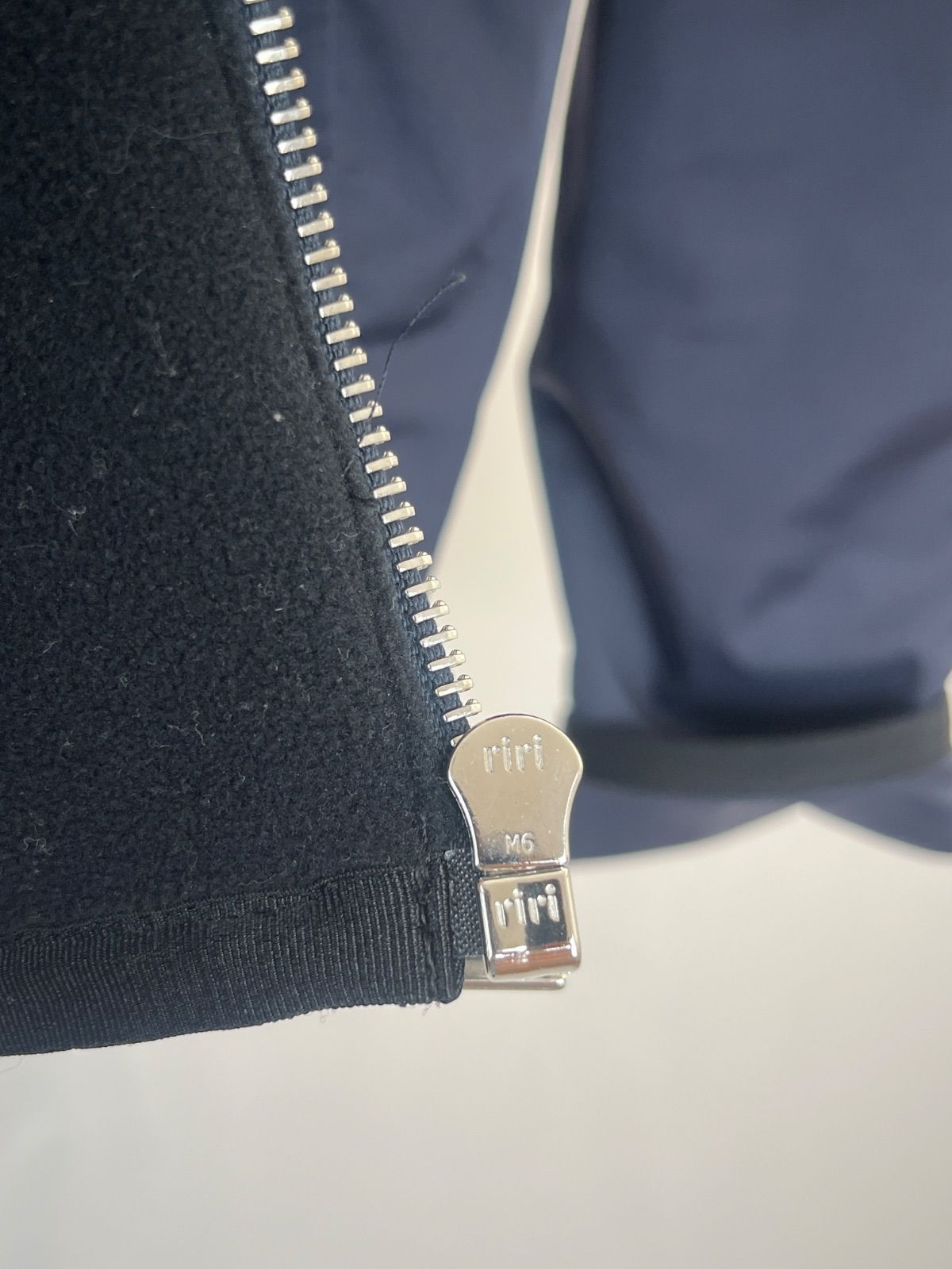 HERMES ナイロンフリースジャケット ネイビー メンズ S