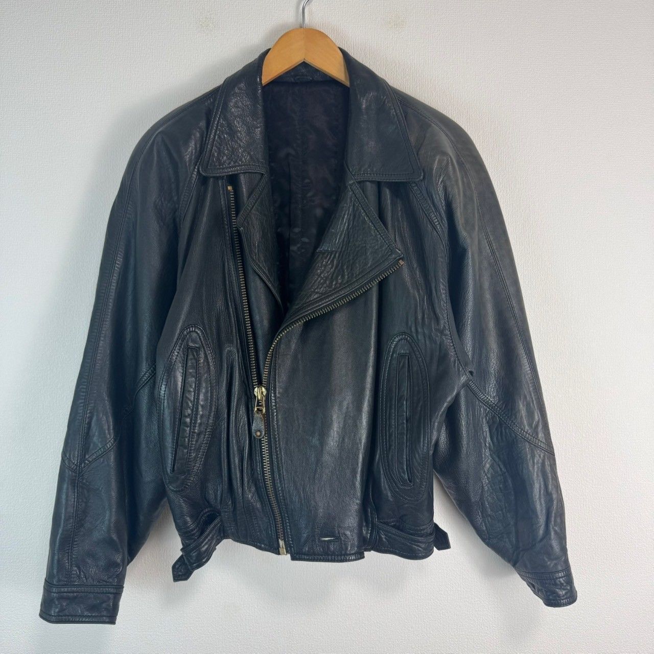Sale❗️モスキーノ ヴィンテージライダースジャケット レザージャケット Moschino Cheap Chic Leather Jacket, Black Subtitles Jacket