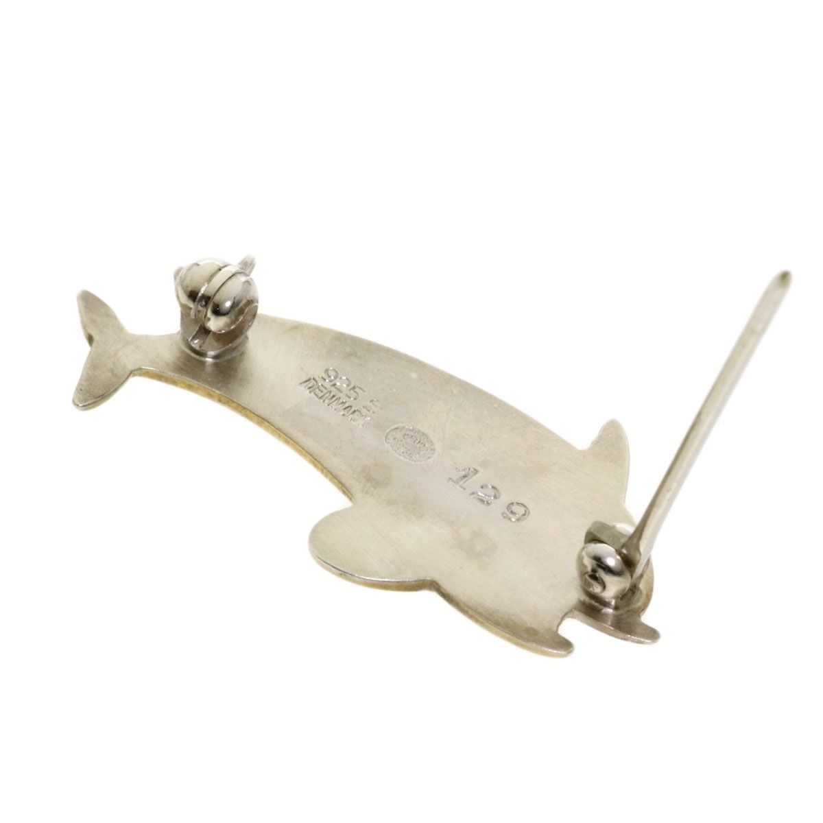 Georg Jensen ジョージジェンセン イルカモチーフ 129 ブローチ SV GP