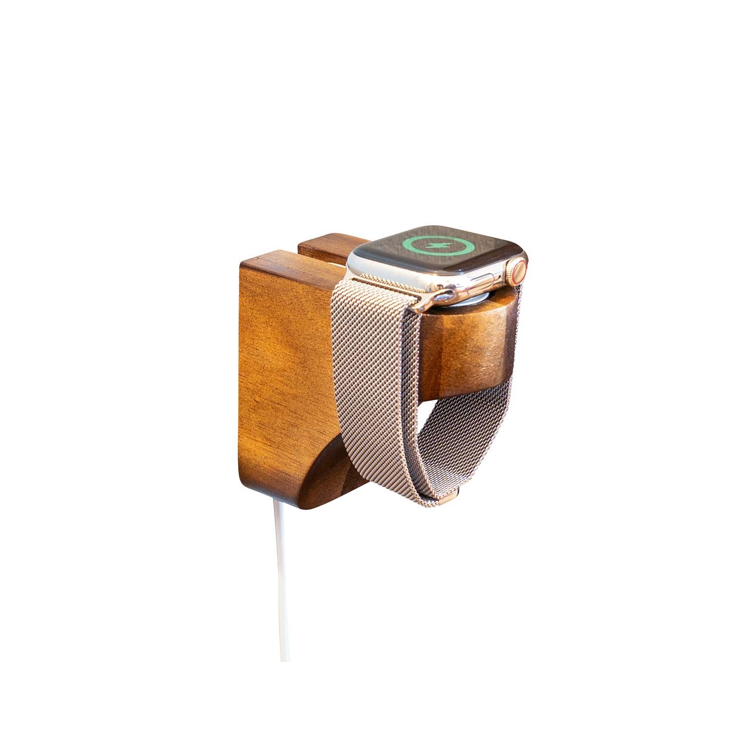 ATP MODERN Apple Watch用壁掛け充電スタンド - 木製充電ドック - iWatch用木製充電ステーション - 3Mコマンドストリップ(アカシア) で壁に貼るだけ [アカシア]