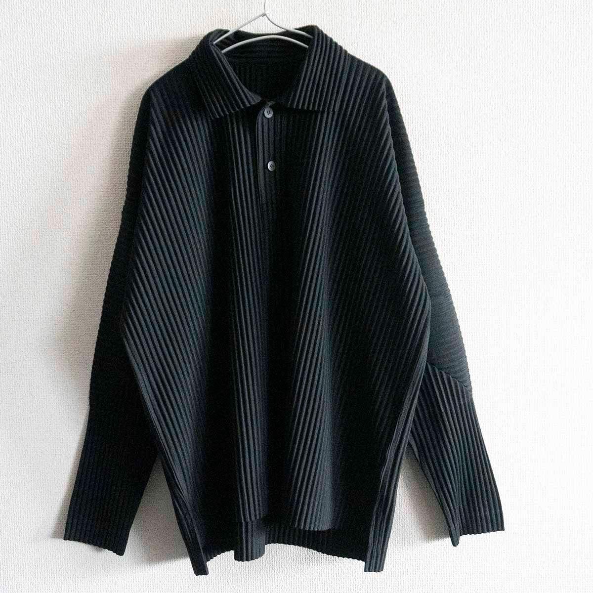 美品】 HOMME PLISSE ISSEY MIYAKE【プリーツ プルオーバーシャツ】ブラック オムプリッセ イッセイミヤケ 2410171 -  メルカリ