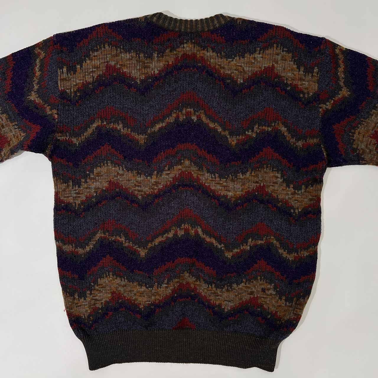 Santa Fe サンタフェ ジャガード デザイン ウールニットセーター 04