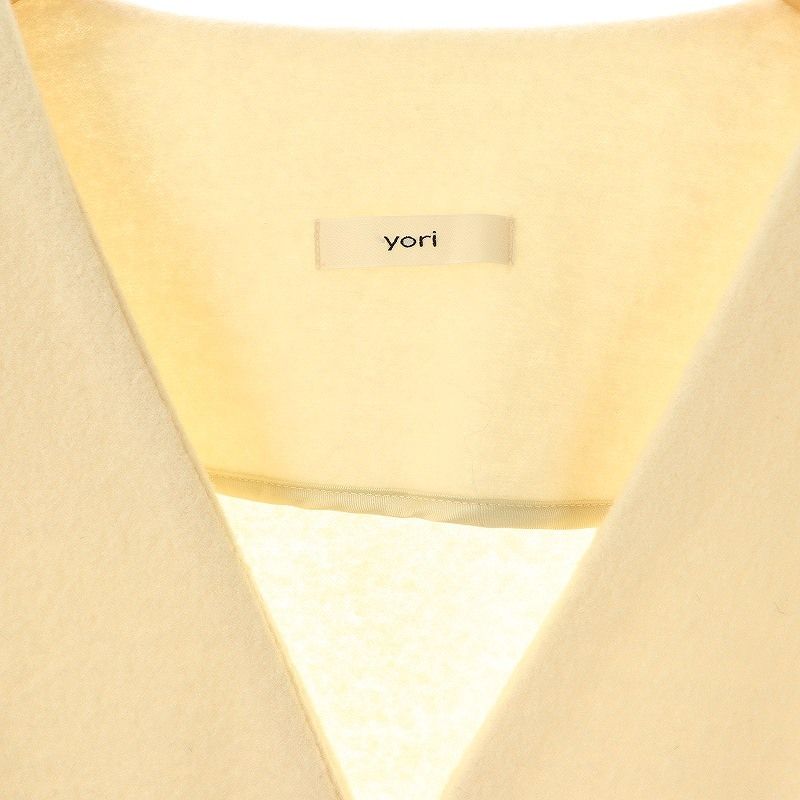 ✨美品✨ yori Vネックファーショートコート FREEサイズ ヨリ yori Vネックフェイクファーショートコート ノーカラー