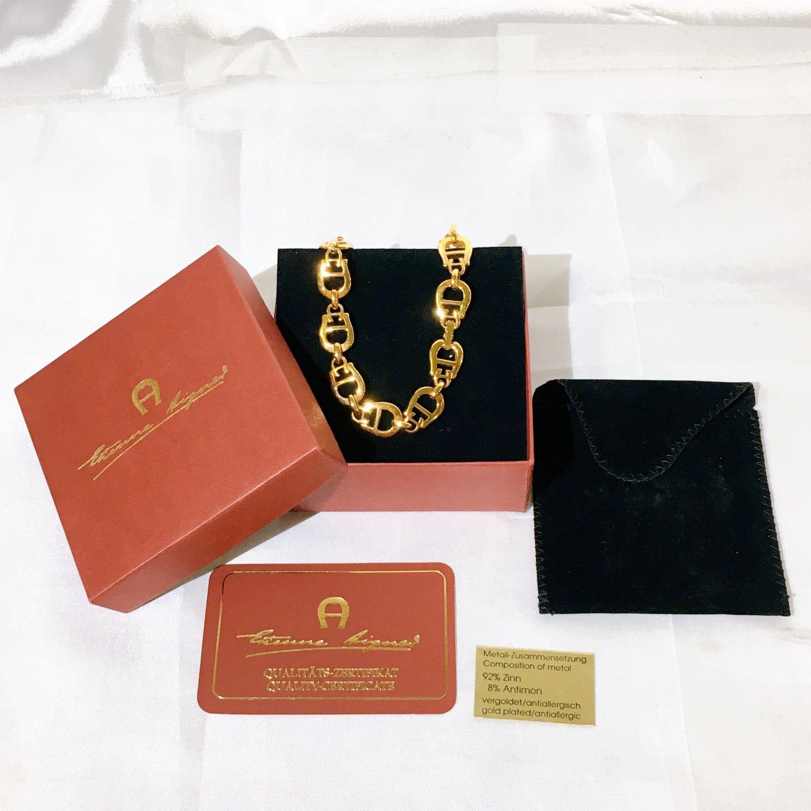 Etienne Aigner アイグナー ブレスレット イニシャル ゴールド 