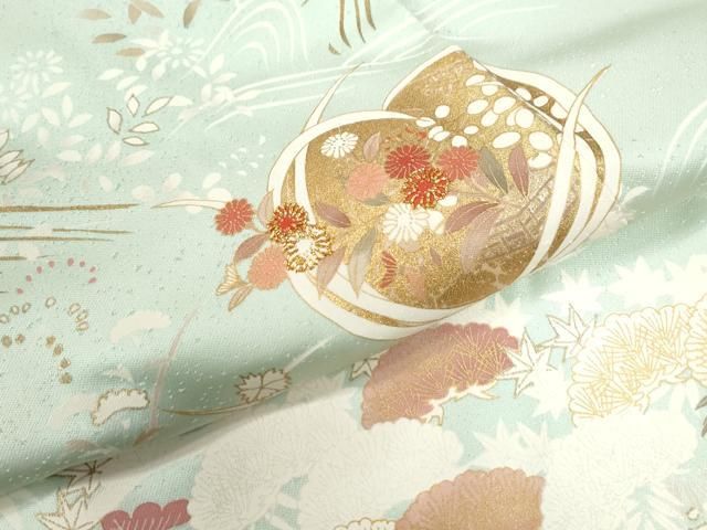 平和屋着物○創業460年・千總 訪問着 駒刺繍 浜松枝垂れ花