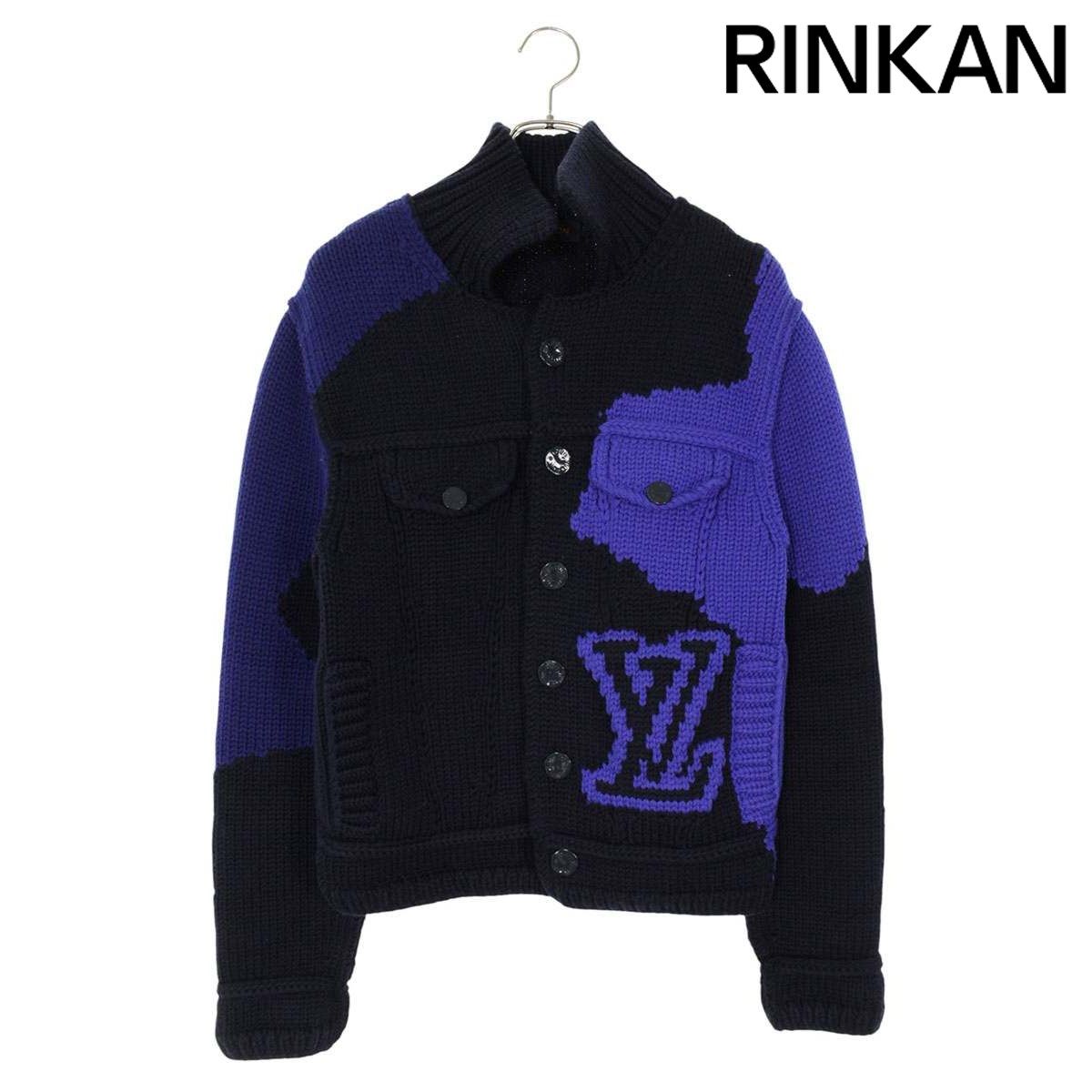 ルイヴィトン 20AW RM202M UTF HJN06W インタルシアボタンニットジャケット メンズ XS