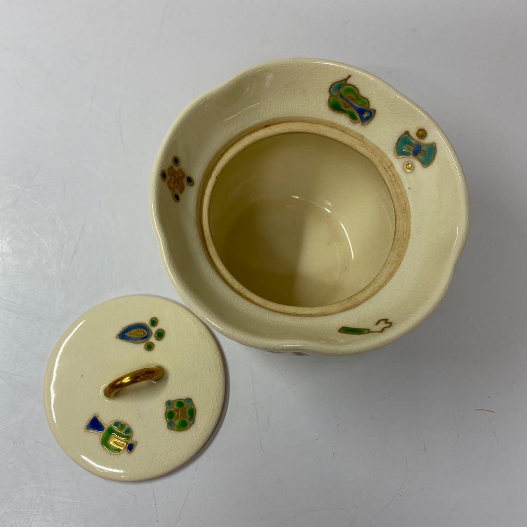 平安　橋本紫雲　色絵　宝尽くし文　茶器　共箱　幅約9㎝　東さ5-0722⑪ 平安 橋本紫雲 色絵 宝尽くし文 茶器 共箱 幅約9㎝ 東さ5-0722⑪