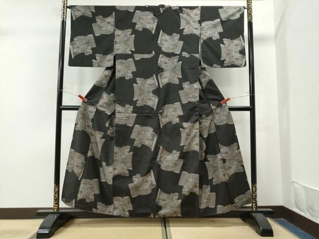 平和屋着物○本場大島紬 9マルキ 地空き 乱菊絵巻文 正絹 逸品