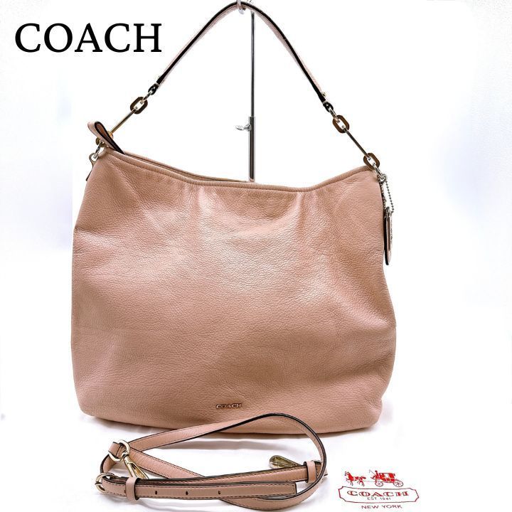 COACH コーチ 2wayバッグ ホーボーバッグ 27858 ピンク系 レザー COACH コーチ 2wayバッグ ホーボーバッグ 27858 ピンク系 レザー