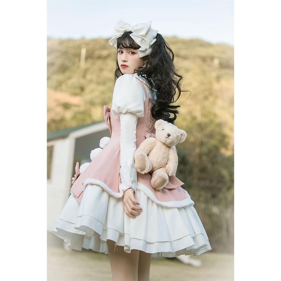 ロリータ ワンピース コスチューム メイド服 ゴスロリ ロリータワンピース 華やか メイド 豪華セット レディース 姫袖 姫ロリ 甘ロリ ゴシック ゴスロリ おと