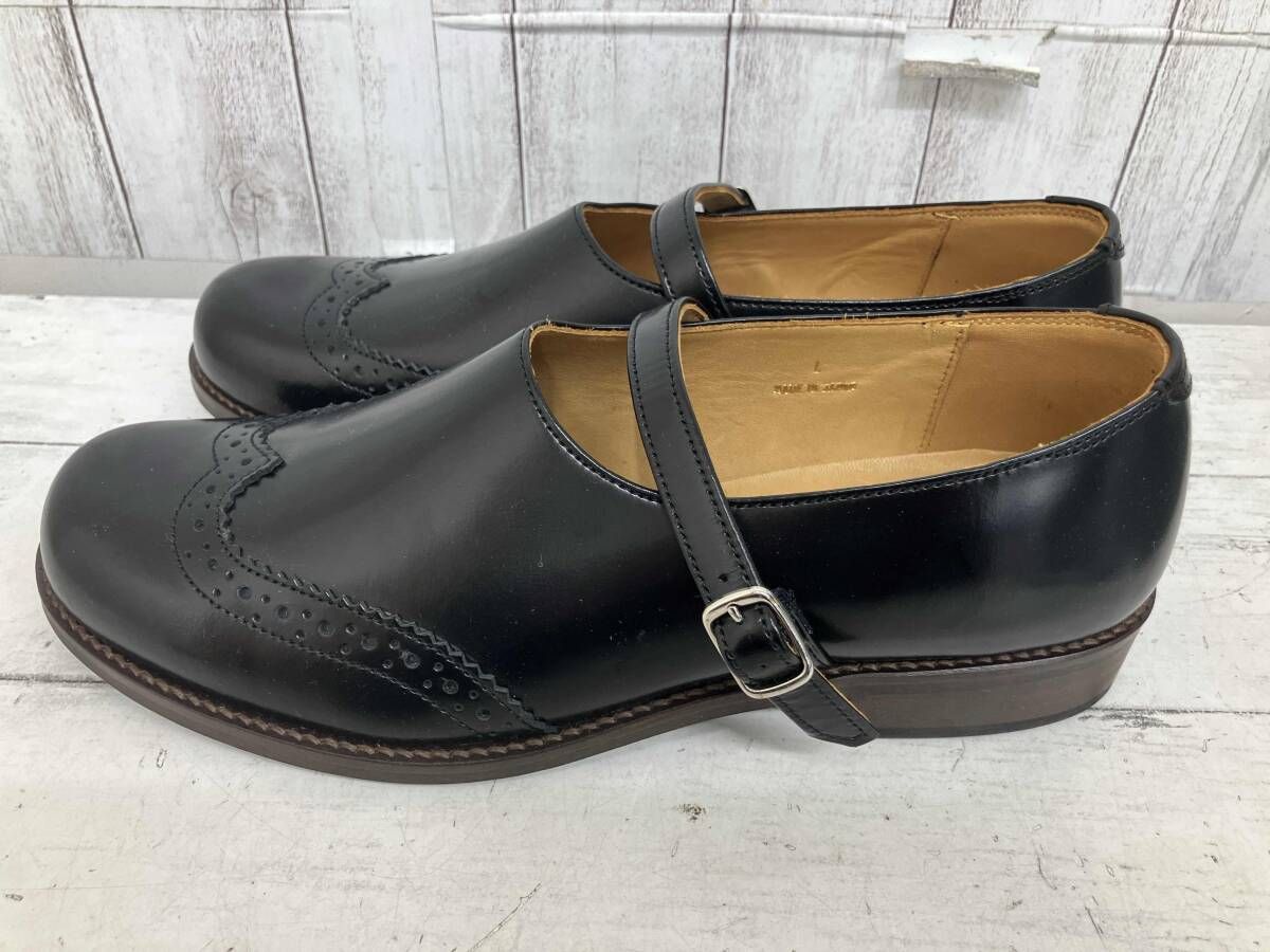 ブラック Sunaokuwahara メリージェーン ウイングチップ パンプス