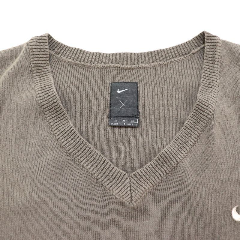 90s vintage NIKE ゴルフ Vネック コットン ニットベスト メンズ