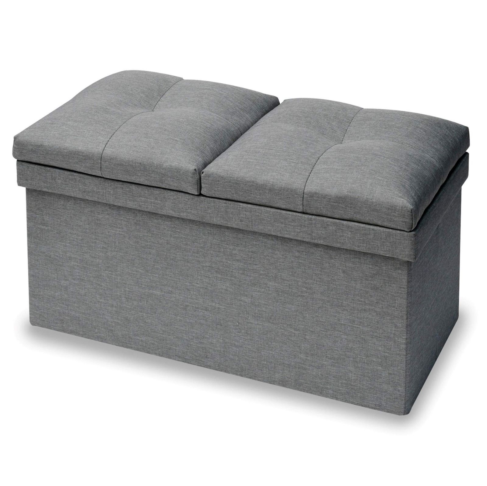 新着商品 オットマン 折りたためる 収納ボックス 座面が座布団にもなる 椅子幅76×奥行38×高さ44cm テーブル付き かんたん組立 収納スツール ライトグレー 山善 YAMAZEN JLS-76Z LGY