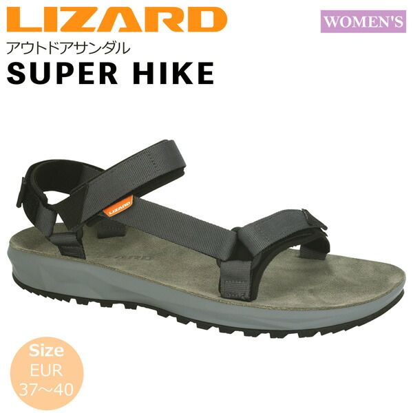 値下げ リザード LIZARD SUPER HIKE 女性用 ブラックグレー アウトドアサンダル