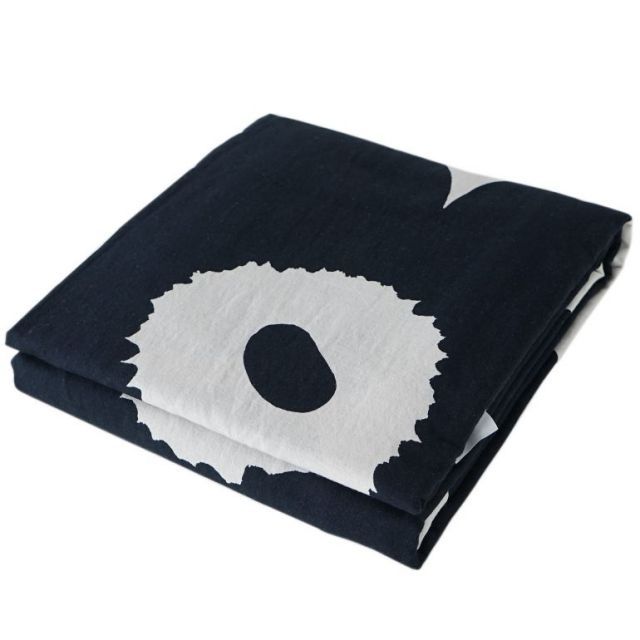 マリメッコ デュベカバー 掛け布団カバー シングル 150×210cm Unikko ウニッコ ホワイト×ダークブルー 070517 851 WWW_NOITHATQUANGTHANH_NET