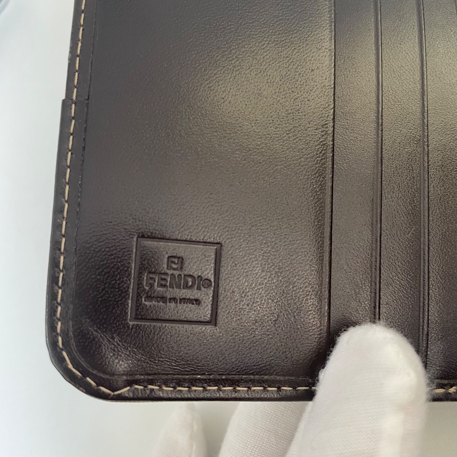 ✨極美品✨　FENDI ミニ財布　ズッカ　ズッキーノ　キャンバス　FFロゴ　刻印 FENDI フェンディ ウォレット 二つ折り ズッキーノ ズッカ柄