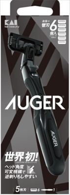 まとめ買い-6点セット ＡＵＧＥＲ コンボパック ホルダー＋替刃６個付 貝印 男性用カミソリ