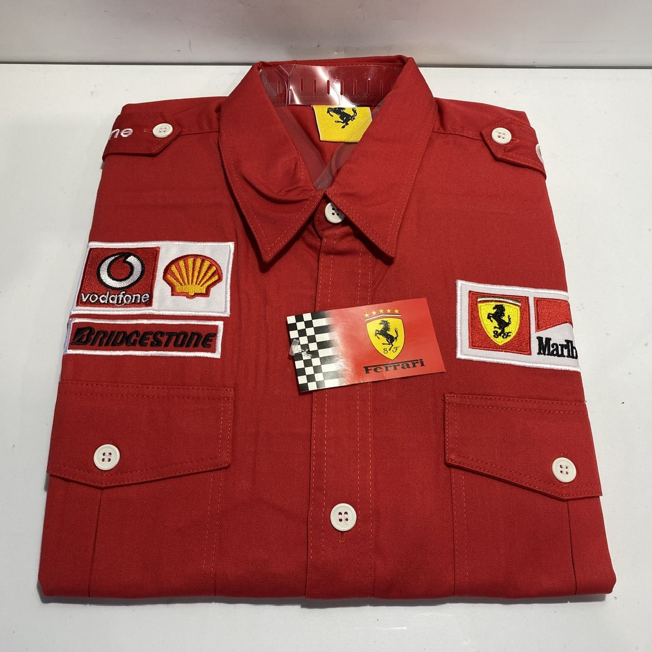 F1 Ferrari フェラーリ ピットシャツ 赤 長袖 Lサイズ (管理番号