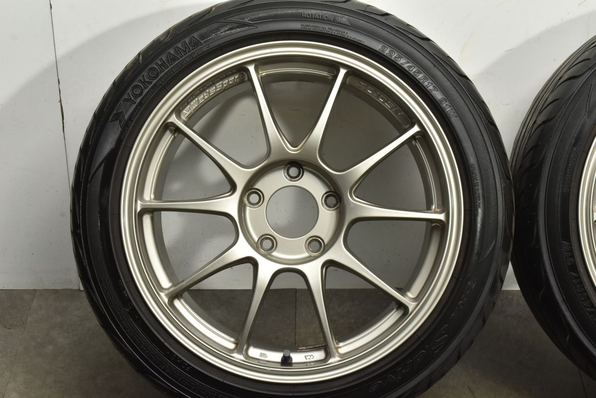 【あす楽】 良好 Weds sport TC105N 17in 8J 49 PCD114.3 Sドライブ 225 45R17 インプレッサWRX アコード スカイライン チェイサー アルテッツァ