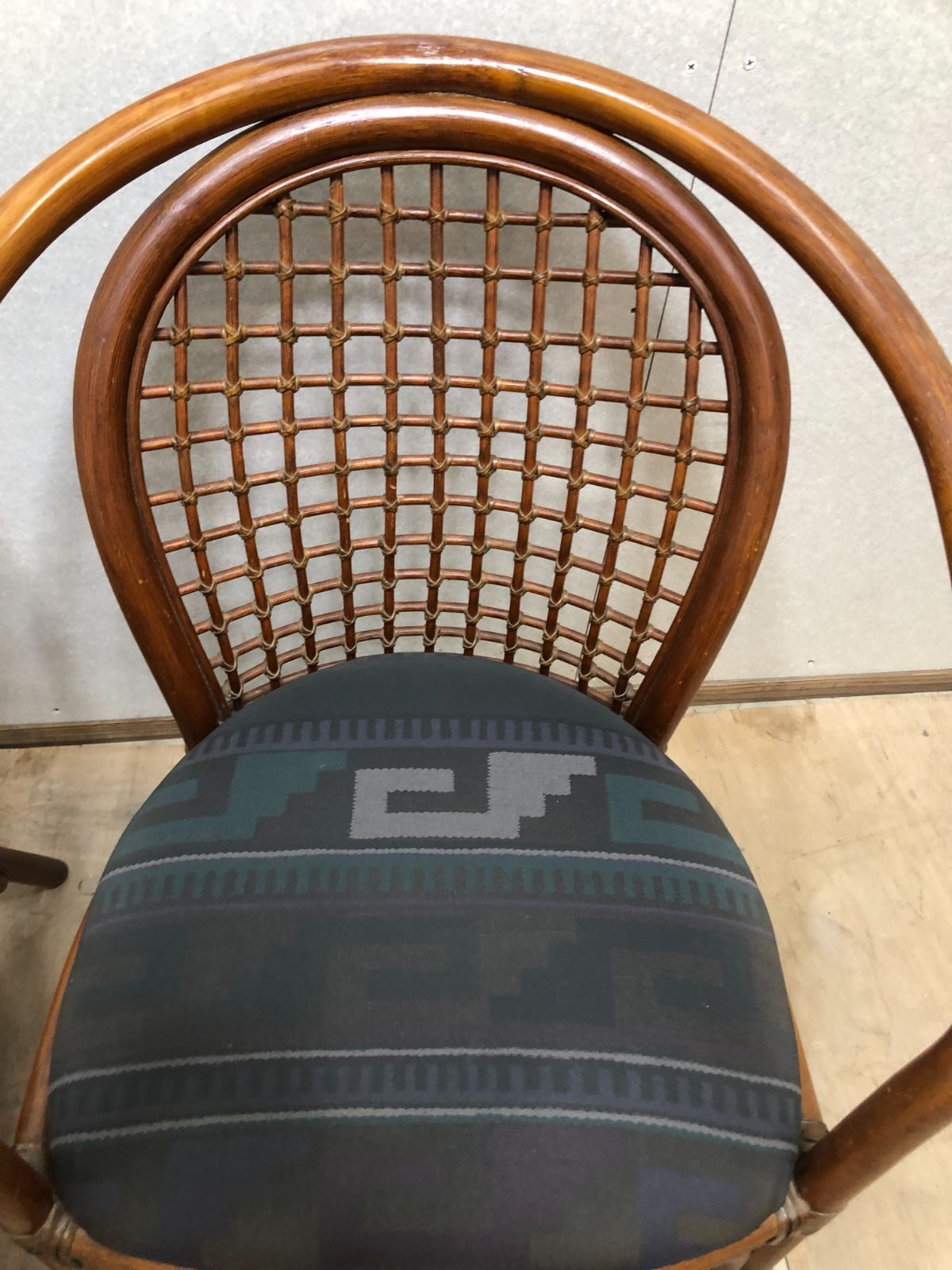 ラタン 藤 3点セット ガラステーブル＋チェア2脚 応接セット 250323