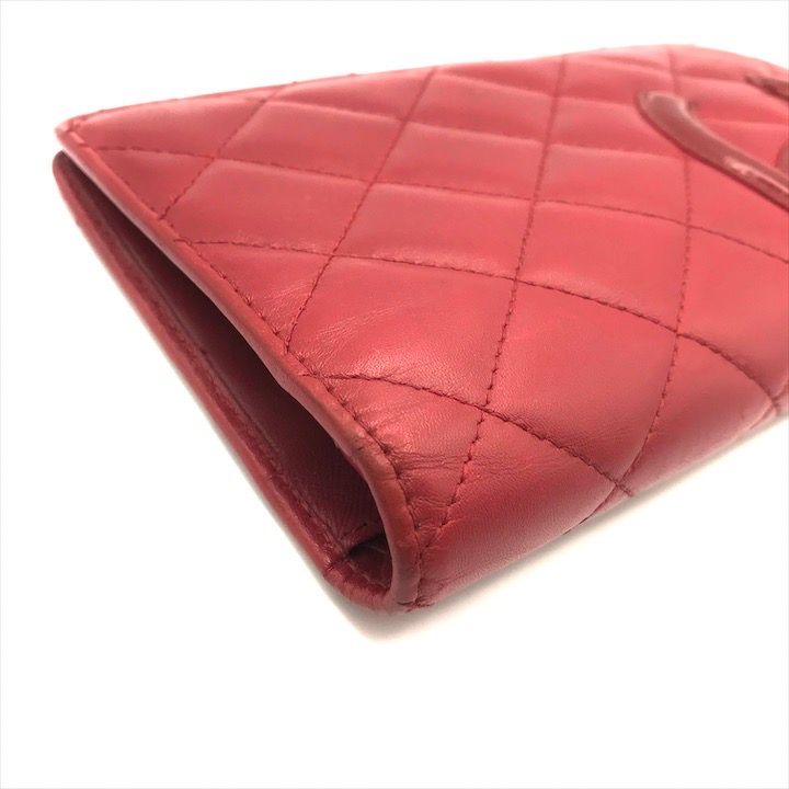 良品 CHANEL シャネル ココマーク カンボンライン マトラッセ 二つ折り  