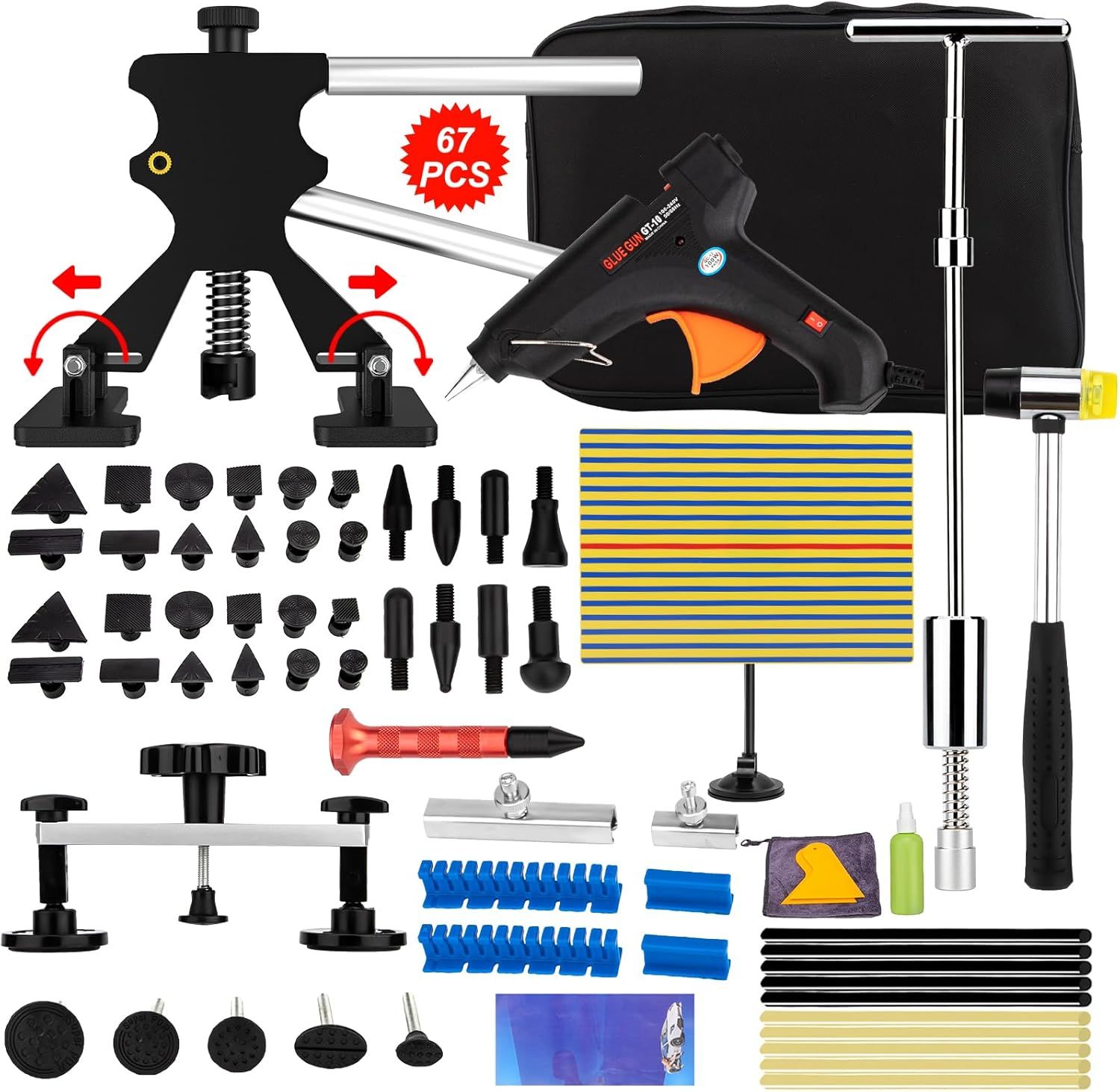 デントリペアツール BlueFire 凹み直し 車 へこみ直し修理キット デントリフター バキュームリフター 引っ張り工具 グルーガン 凹み吸盤  デントリペア工具 収納バック付き 自動車鈑金デントリペア バイク オートバイDIY修理工具 (036-67PCS) - メルカリ