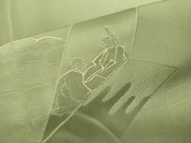 小紋(袷)　(雲取り紋様　絞り　膨れ織　白×黒色　未使用しつけ糸付　個性的) 小紋(袷)(雲取り紋様絞り膨れ織白×黒色未使用しつけ糸付個性的)