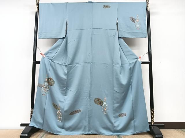 平和屋着物＊夏物 小紋 紗 枝笹文 正絹 逸品 CAAV3141ut