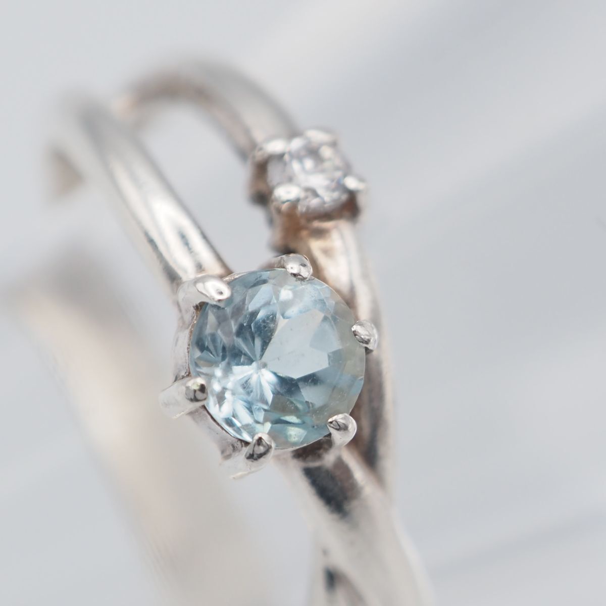 J447 ブルートパーズ SILVER925刻印 リング ダイヤモンド風