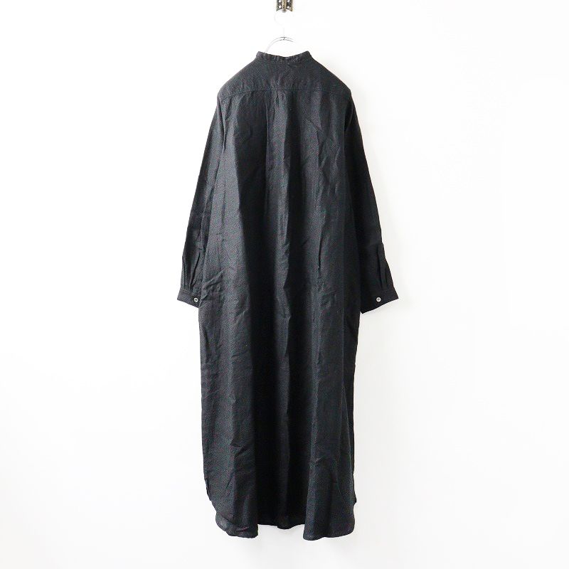 美品 2024SS 今季 ネストローブ nest Robe リネンバンドカラーシャツ  