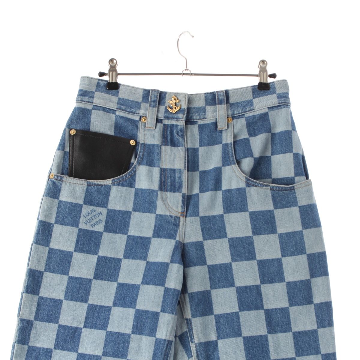 LOUIS VUITTON デニムパンツ 1AFHHJ ルイヴィトン コットン LVリミックス ダミエ デニムパンツ