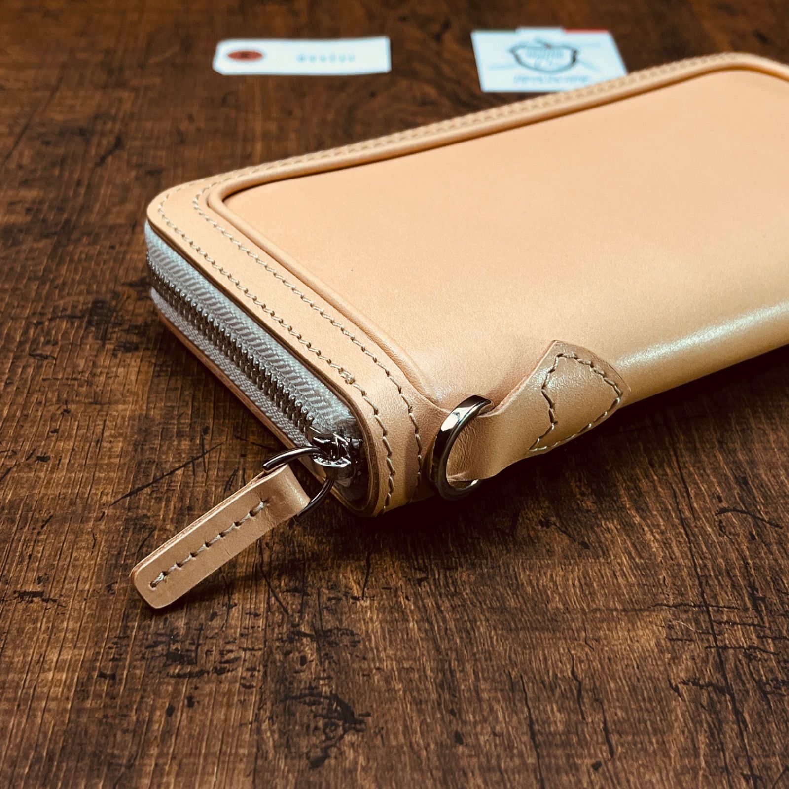 サドルレザー ヌメ革 ラウンドファスナー ダブルファスナー メンズ財布