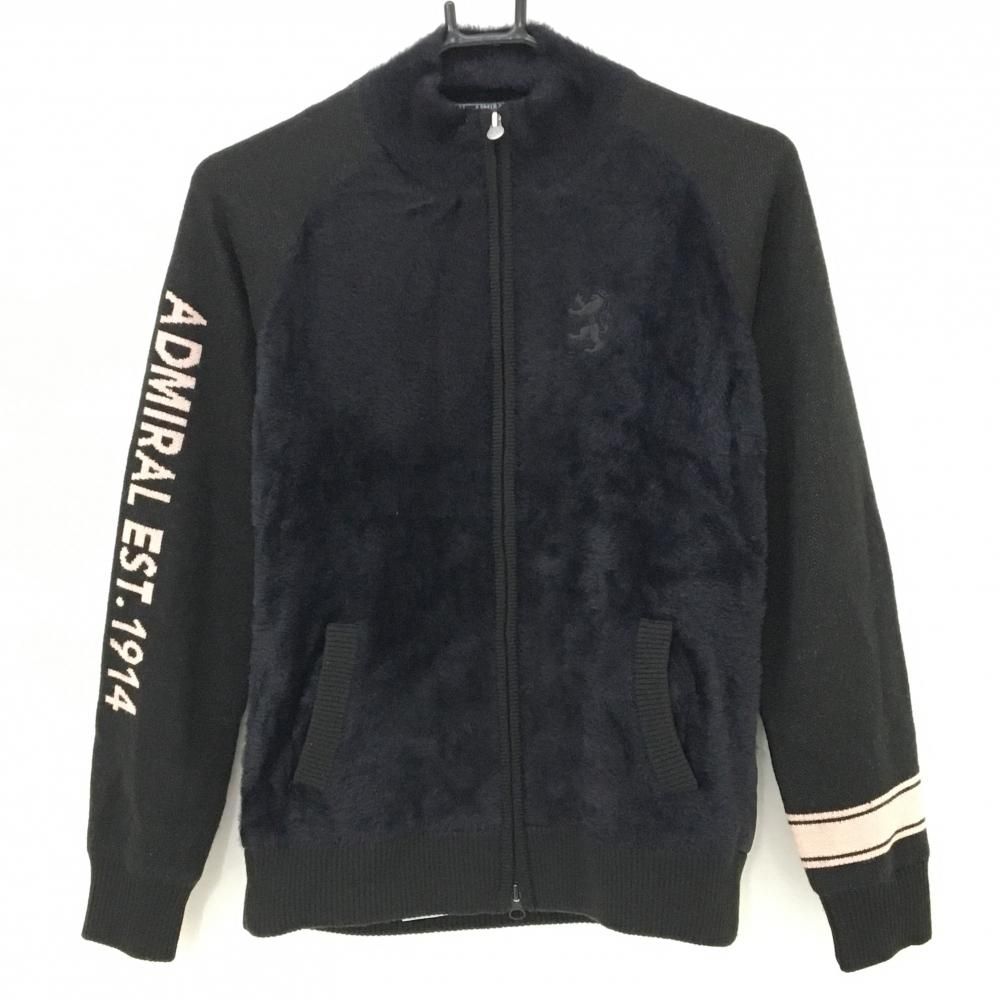 超美品】アドミラル 中綿ニットジャケット 黒×ピンク 背面中綿 超美品】アドミラル 中綿ニットジャケット 黒×ピンク 背面中綿