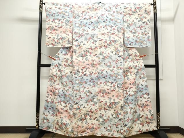 平和屋着物○小振袖 二尺袖 舞花文 暈し染め 金彩 洗える