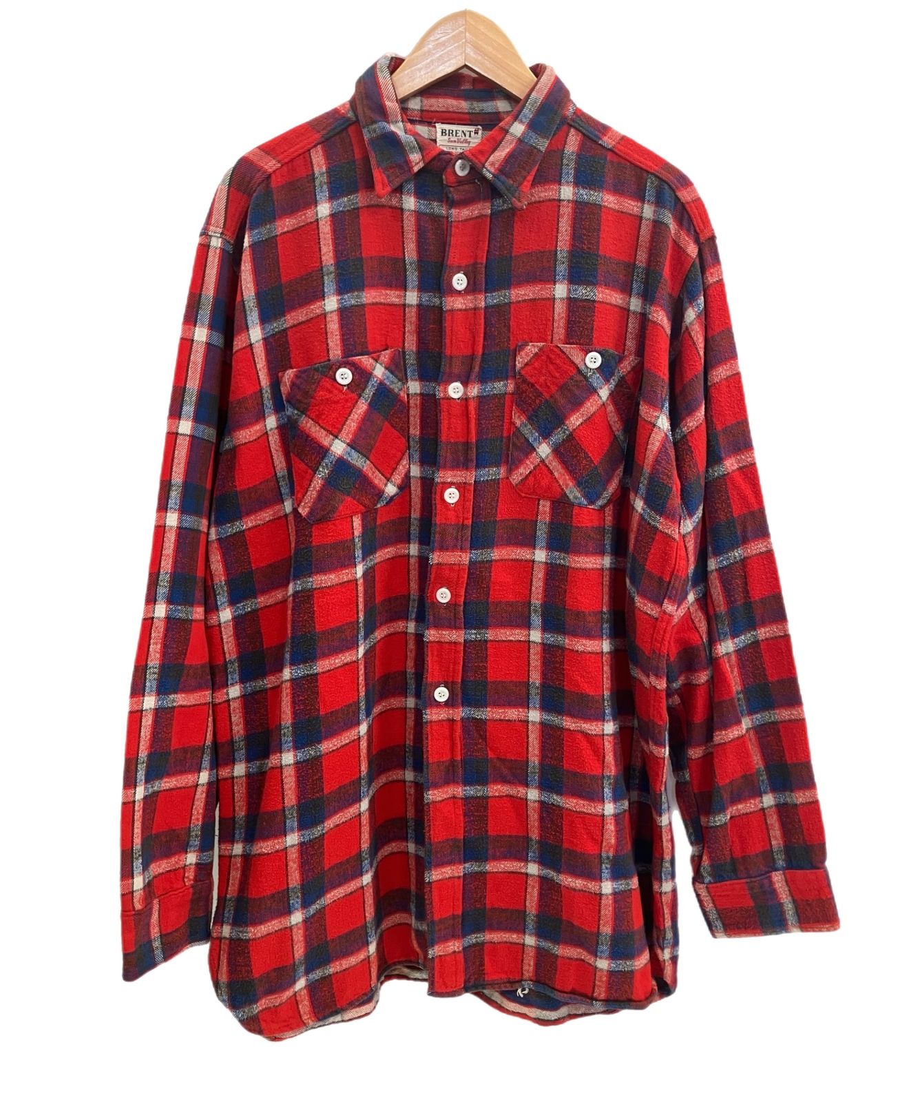 60s BRENT マチ付き ヘビー ネルシャツ ビンテージ