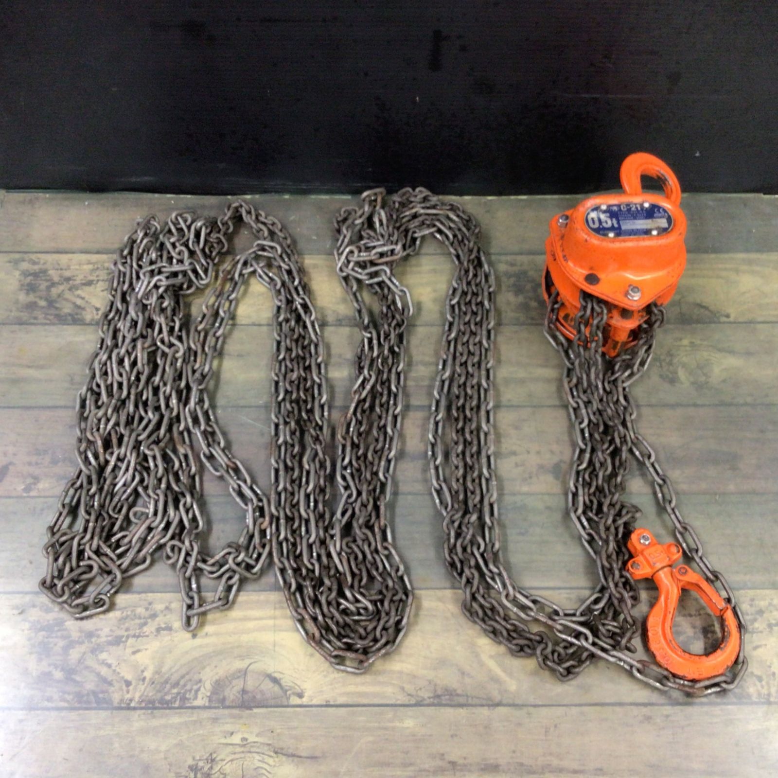 Yahoo!オークション -「チェーンブロック ☆中古品☆手動式 チェーンブロック C21-0.5t C-