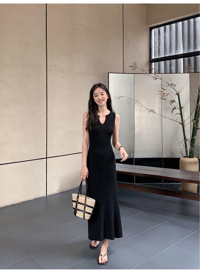 春のお出かけに 着痩せノースリーブロングドレス NEXPOTALLINN_EU