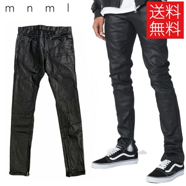 【送料無料】mnml M11 スキニー デニム パンツ PU加工 ブラック 黒 STRETCH DENIM BLACK ミニマル