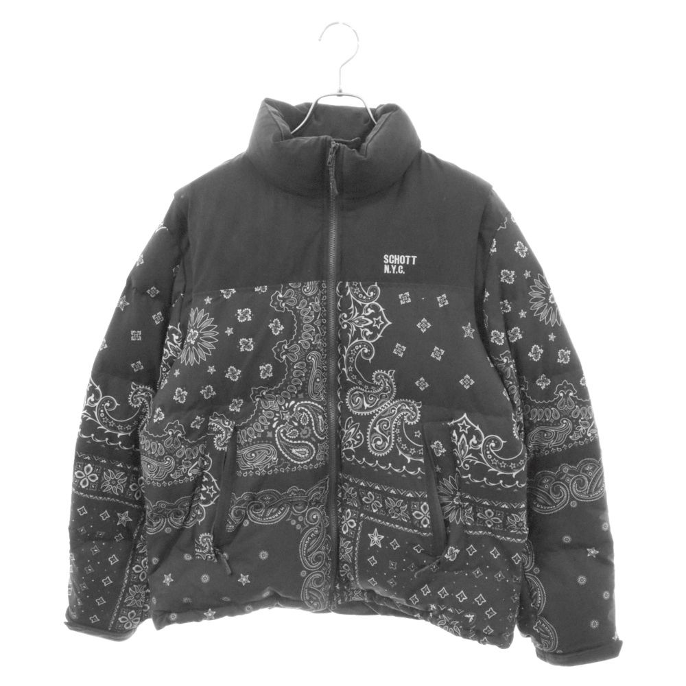 SCHOTT　ショット　ダウン　M SCHOTT (ショット) 2TONE DOWN JACKET ペイズリー柄2トーン