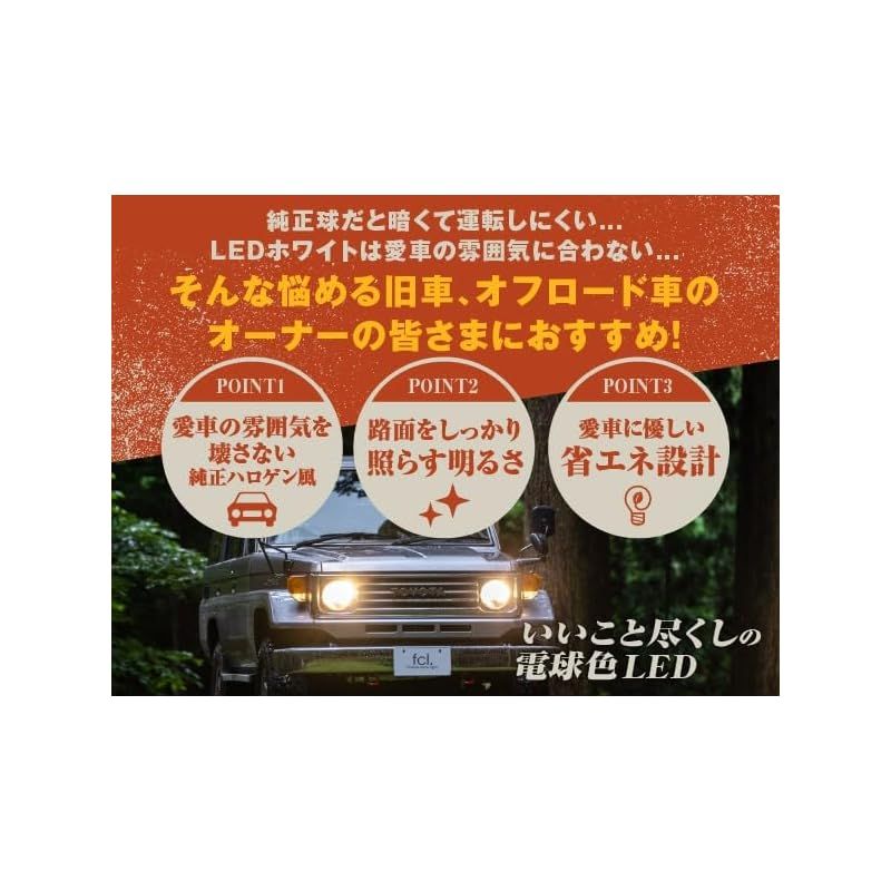 fcl H4 LED ヘッドライトバルブ 電球色 暖色 fcl.(エフシーエル) H4