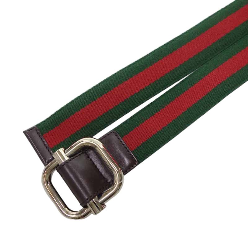 グッチ/GUCCI シルバーバックル マルチカラー ベルト