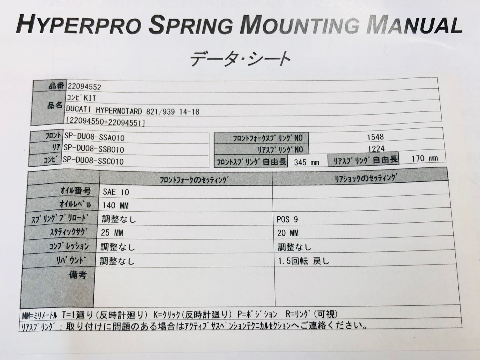 未使用☆ハイパープロ ドゥカティ DUCATI HYPERMOTARD 939(ABS) 14～18