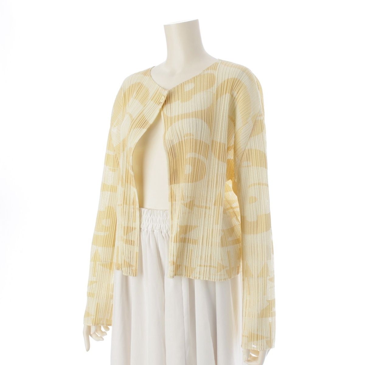 プリーツプリーズ トップス レース 真っ白 プリーツプリーズ レース