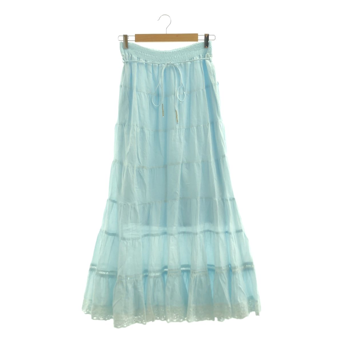 CASA FLINE カーサフライン オーガニックコットンレーススカート F サックスブルー レディース