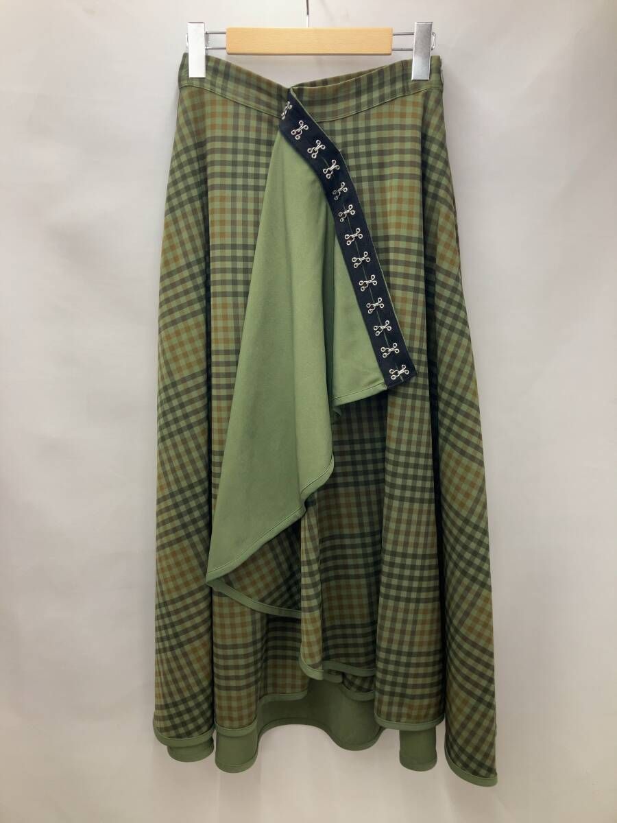 AMERI アメリ 19SS RAFFLE CHEK スカート ロングスカート チェック柄 M グリーン系 通年