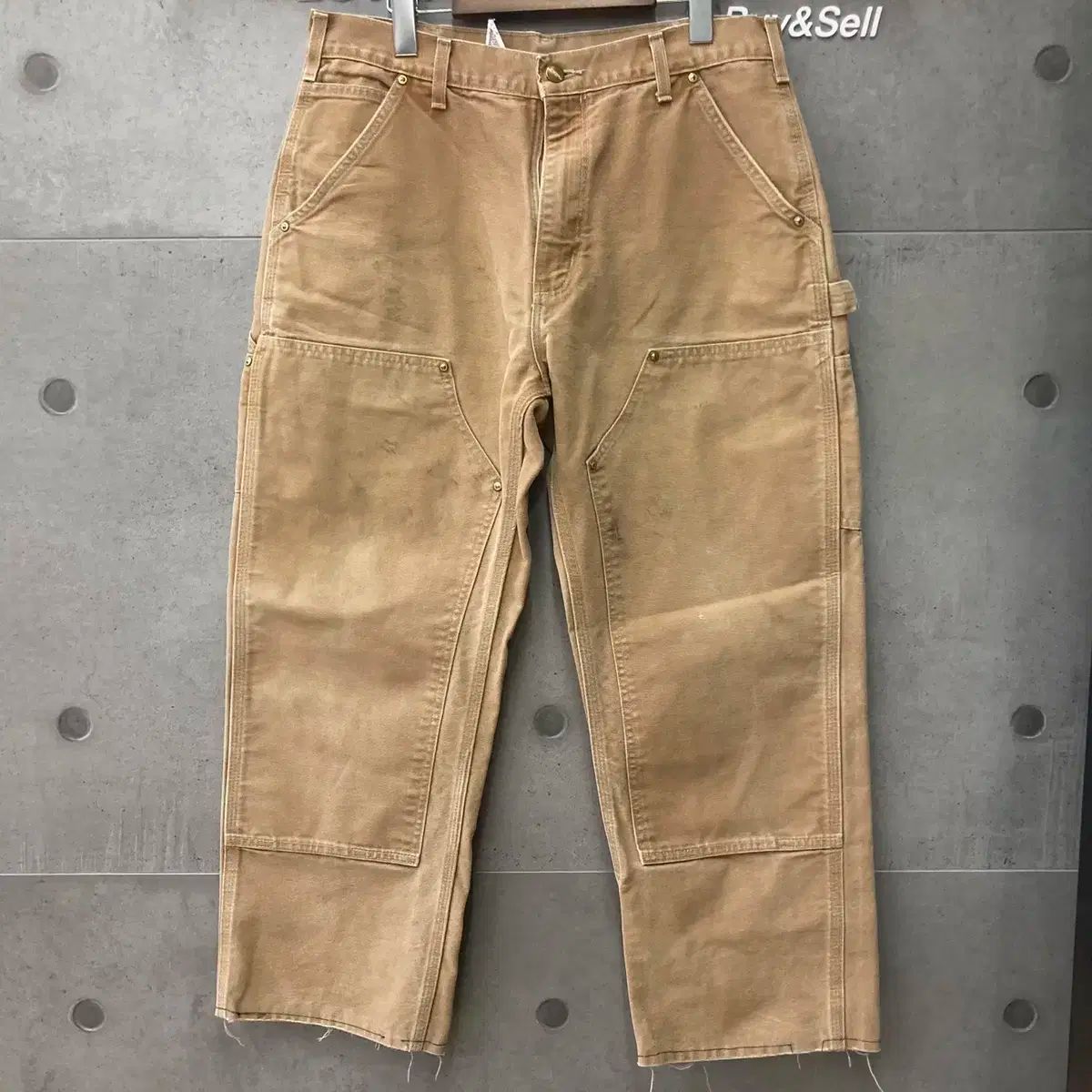 34 Carhartt カーハート ダブルニー ヴィンテージ ワークパンツ ベージュ- H050402