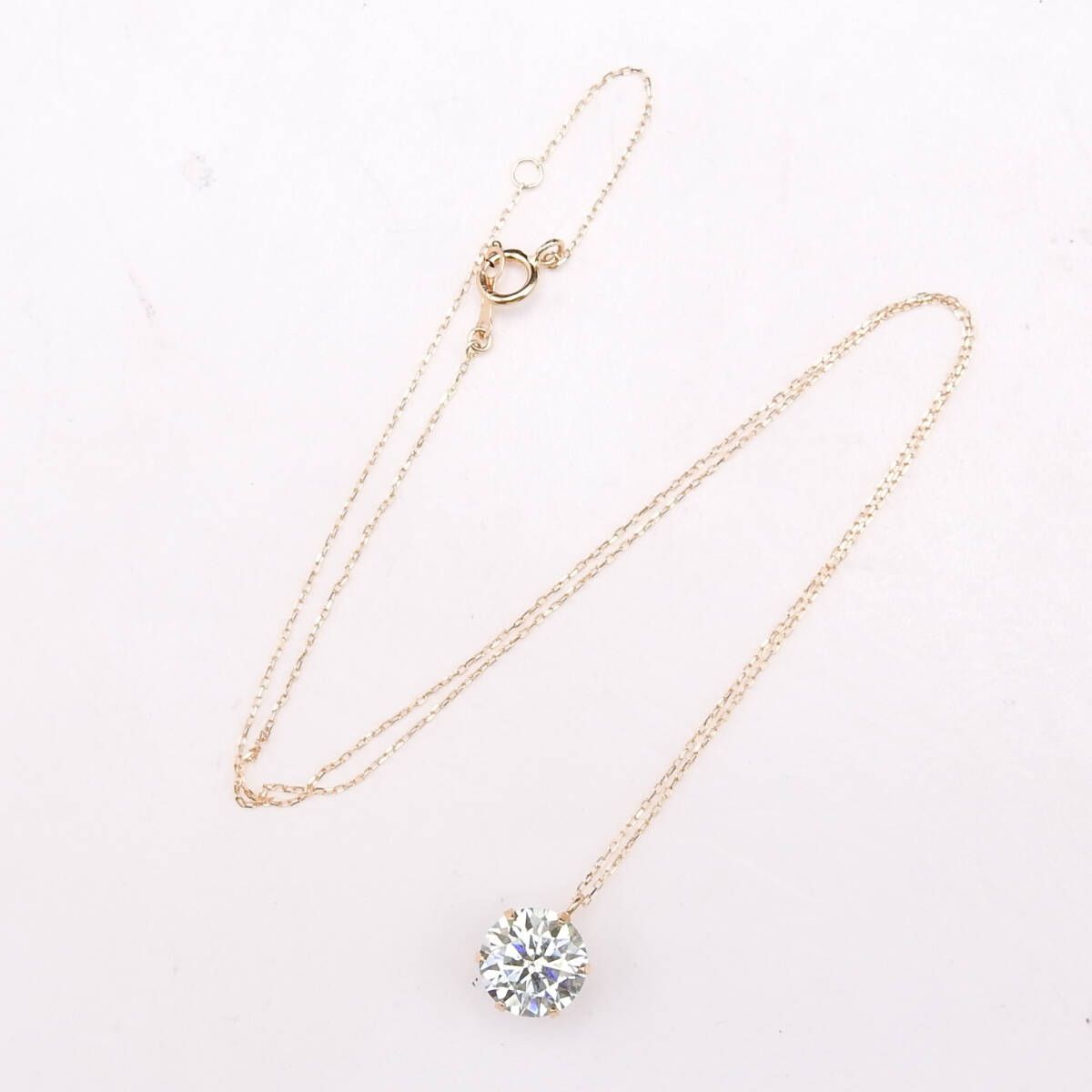 美品 K18 ライトブルー　モアサナイト1.84 ネックレス 40cm 美品 K18 ライトブルーモアサナイト1.84 ネックレス 40cm