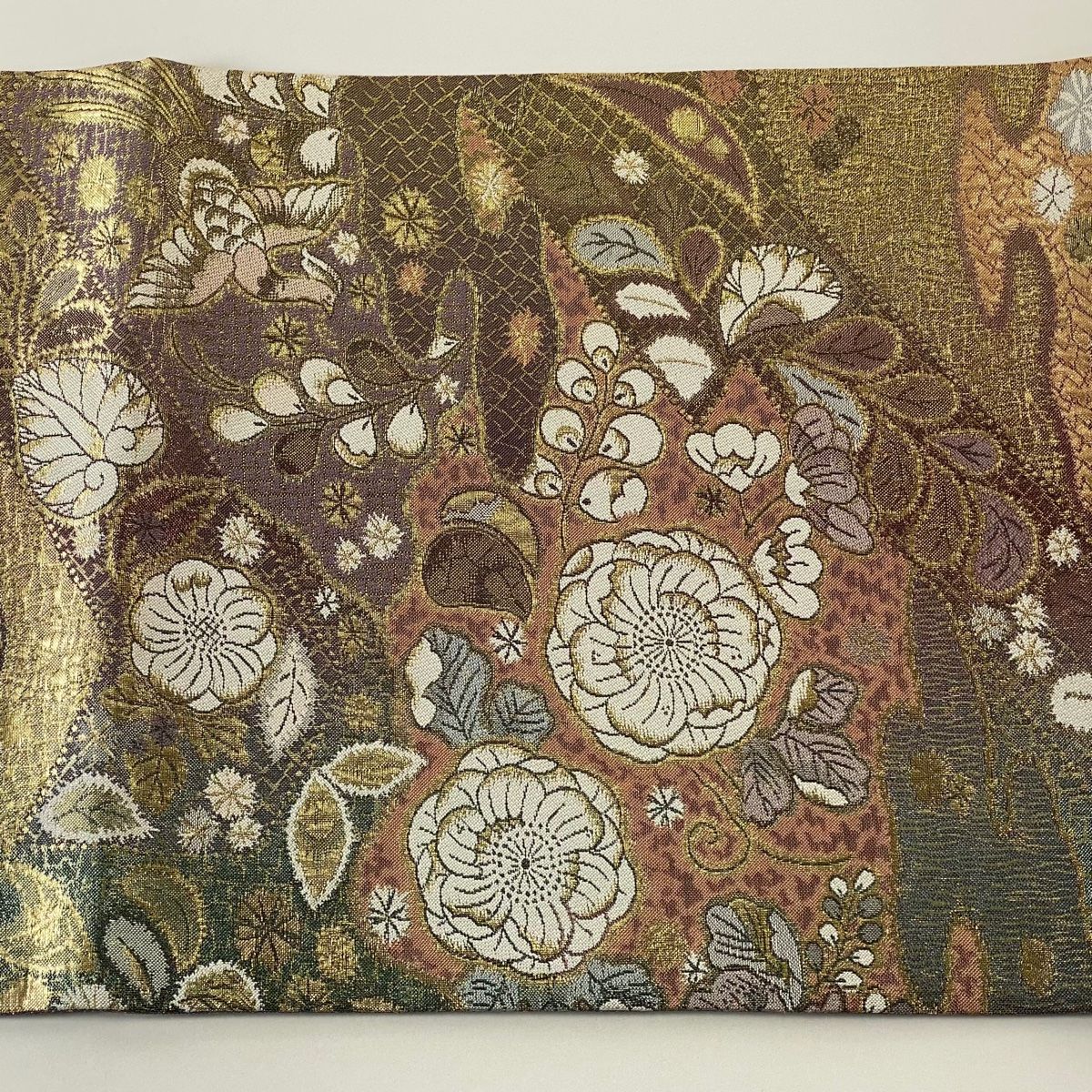 【全通柄袋帯】辻が花 袋帯 美品 秀品 辻が花柄 箔 灰紫 六通 正絹 【中古】 - メルカリ