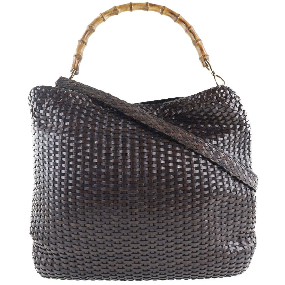 GUCCI】グッチ バンブー 2WAYショルダー 編み込み 001-2404