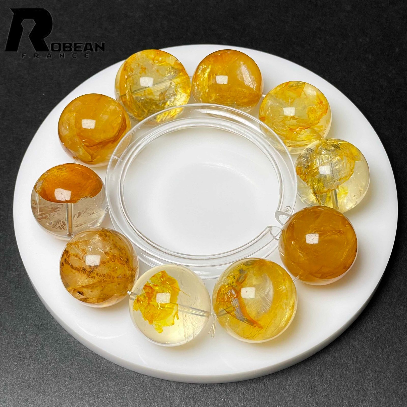 上品 EU製 定価41万円 ROBEAN オーロラクォーツ パワーストーン ブレスレット アクセサリー天然石 浄化 癒し プレゼント2 22.7-24.4mm D1011670